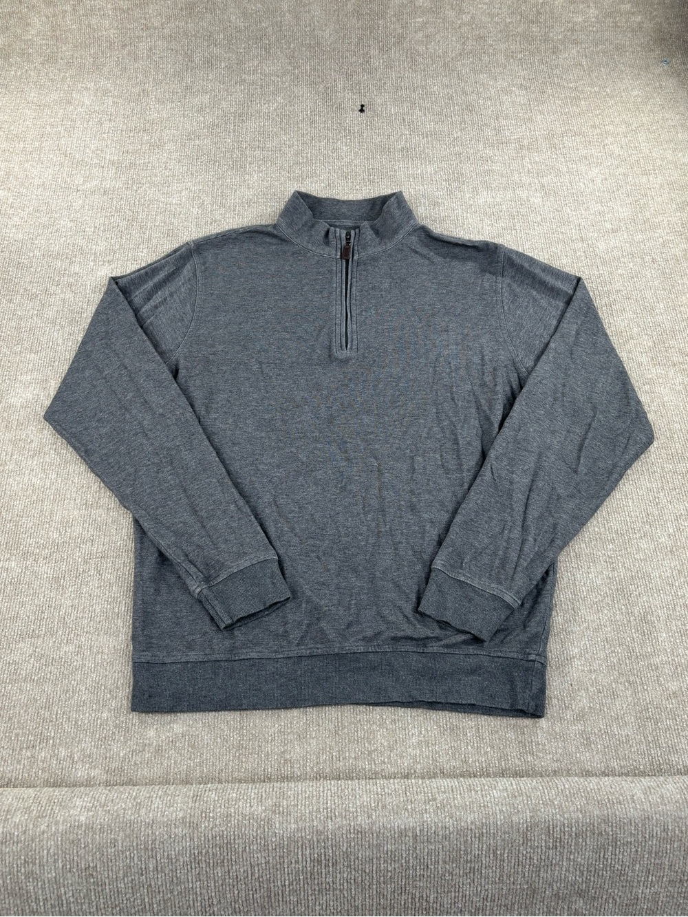 Horn Legend Men's Gray Quarter 1/4 Zip Pullover Size L Cotton Classic Sweater